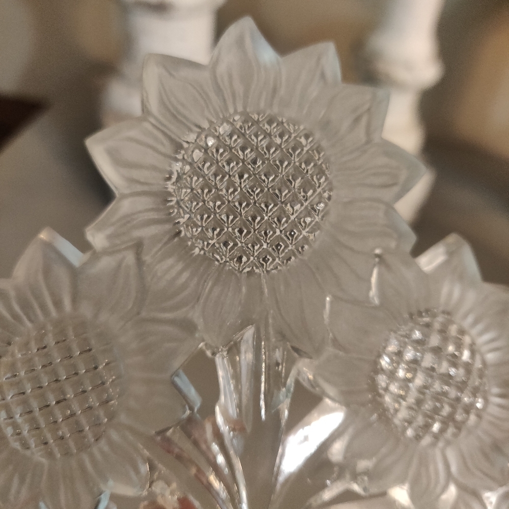 Vintage 1940's Irice Imperial Large Sunflower Stopper Glass Perfume Bottle - Picture 6 of 9